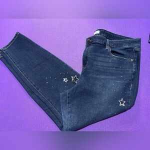 Lane Bryant Star Embellished High Rise Skinny Jeans